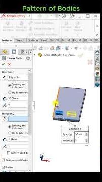 Solidworks tips pattern of bodies with skip option #solidworks2025 #cad