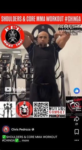 🔴#SHOULDERS #CORE #MUAYTHAI #MMA GYM #WORKOUT #EXERCISE #MUTUALCOMBATPROMOTIONS #FAIRTEX #FIGHTER✅