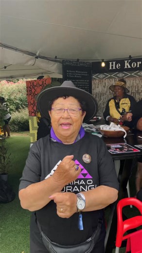 Nanny Connie Ferris✨ Te Whānau a Ruataupare ki Tūpāroa Te Aitanga a Hauiti Te Matatini o Te Kāhui Maunga is full of so many of our magic Māori people! Like our Nanny Connie from our Ruatōria East Coast Te Pāti Māori Branch, love seeing all our whānau coming to tautoko their whānau, hapū, iwi ❤️🤍🖤 | Rawiri Waititi MP
