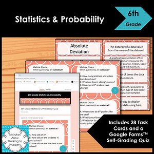 6th Grade Statistics and Probability Task Cards