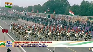 And there they are- the impeccable contingent and band of #CRPF , marching at the #RepublicDay Parade with perfection and fervour. The marching contingent of the Force is led by Sh. Ajay Malik, Assistant Commandant and the band is led by Insp. Shamsher Lal. Vote for the best marching contingent and tableau. Register and vote at www.mygov.in/rd2022 Express yourself! | CRPF