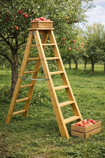 Folding Orchard Ladder Plans PDF | DIY Wooden Garden Ladder - Etsy UK