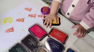 Large Finger Ink Pads for Kids Washable Craft Ink Stamp Pads, 16 Color DIY for Rubber Stamps, Paper, Scrapbooking, Wood Fabric, Best Gift for Kids(Each Sponge Size 2.87"X1.77")
