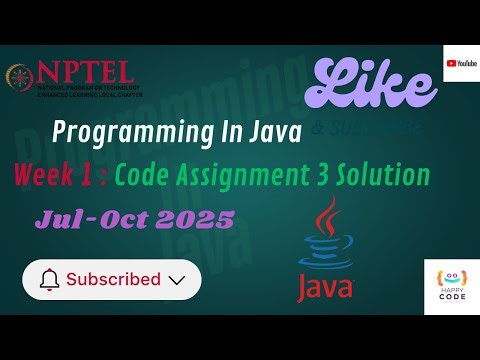 NPTEL Programming in Java Week 1 Code Assignment 3 Solution | July-Oct 2025 | Swayam | NPTEL | Java