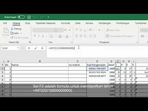 Dapatkan maklumat Tarikh lahir dari KP menggunakan excell Data Type Number.