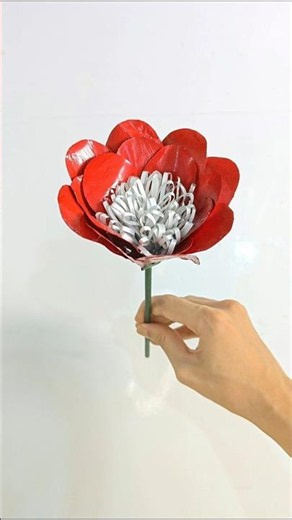 Diy flower from plastic 🌸 #shorts #youtubeshorts #diy #diyflower #handmade #craft