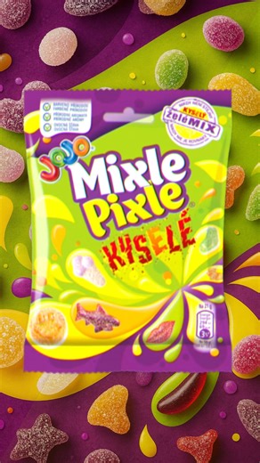 JoJo Mixle Pixle Kyselé are the perfect mix of sour and fruity Czech gummies - bright, bold, and bursting with color. Never boring, always bursting with color and flavor! #czechbox #authenticsnacks #mixlepixle #sourcandy #tasteofczechia | CzechBox.shop