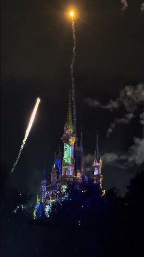 Tinkerbell flying across the #disney castle at the #fireworks show! #magic #shorts #shortsfeed