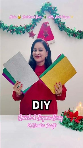 Make 🎅 Christmas Tree 🎄 with Just. Paper✨ 5 Minutes Craft Fir Christmas 🎅