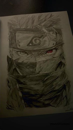 Kakashi Sharingan Drawing 🔥👁️#shorts