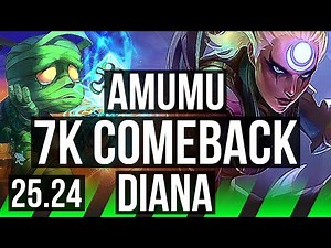 AMUMU vs DIANA (JGL) | 7k comeback | EUW Master | 25.24
