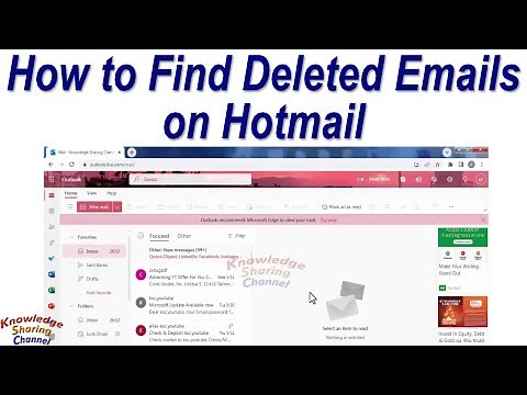 How to Find Deleted Emails on Hotmail | How to Retrieve Deleted Junk Mail from Hotmail