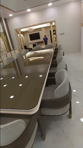 Luxury Dining Table with Buffet & Mirror Wall Design | Modern Home Look