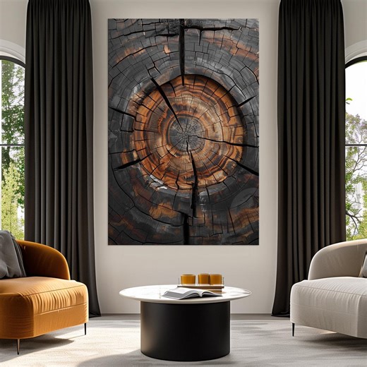 Abstract Wood Texture Print: Rustic Tree Trunk Canvas Wall Art Cottage Decor - Etsy