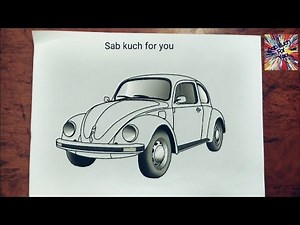 #5 How to draw Classic car| Volkswagen Beetle | Step by step easily