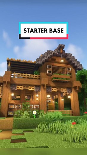 Simple #minecraft starter base with horse stable and crop farm! #minecraftbuilding #buildingwithalex #minecrafttutorial #shaders #minecrafttips #gaming #germanminecraft #fyp