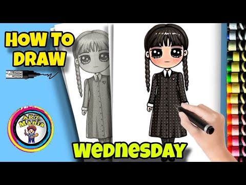 How To Draw Wednesday Addams | Easy Step By Step Tutorial