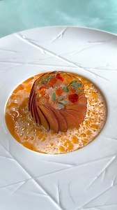 240K views · 5.2K reactions |  Sea bream Gravlax, peach, kefir &...