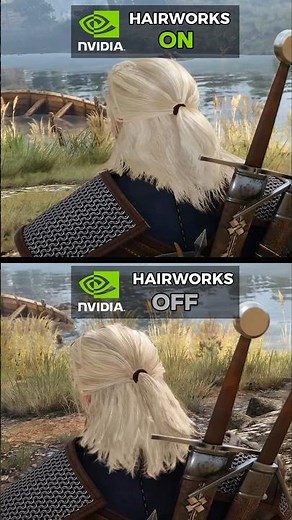 Nvidia Hairworks Comparison in Witcher 3! #witcher3 #gaming #nvidia #comparison #shorts