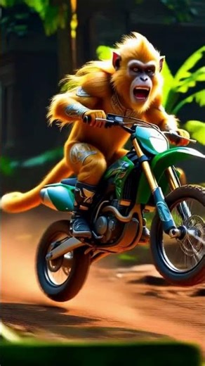 🐒 Funny Monkey Riding Bike 🚲 | Cute Animal Shorts | Joys world