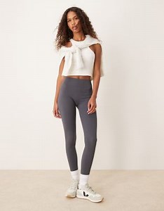 New Look seamless ribbed leggings in grey | ASOS