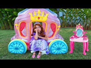 Sofia as a Princess Dresses Up and going to The Ball