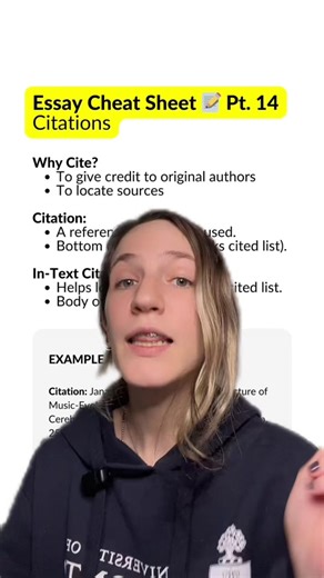 Essay Cheat Sheet 📝 Pt. 14 Citations #essaywriting #citations #essaywritingtips #greenscreen