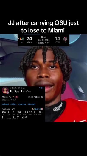 He finna transfer real soon 😭#jeremiahsmith #juliansayin#osu#miami#cfb