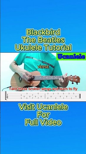 Blackbird / Beatles Ukulele Tutorial (short) ‪@UCanLele2023‬