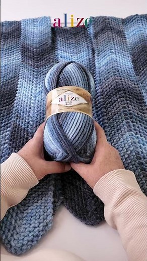 Knit Striped Cardigan with Alize Superlana Maxi Batik