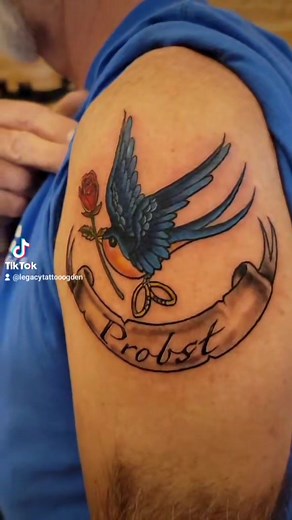 24K views · 298 reactions | Colorful swallow with rose done by Tyson...