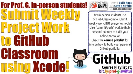 Uploading Xcode projects to GitHub Classroom (2026) | John Gallaugher