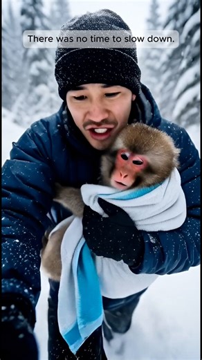 This Snow Monkey Was Frozen Solid... What This Man Did Next Saved Its Life. #rescue | Nano Clips One