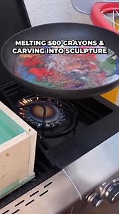 69K views · 256 reactions | Can 500 crayons really become art? #meltingcrayons #sculptureart #diycrafts #artprocess #creativefun #woodcarving #recycledart #uniquematerials #safetyfirst #craftingadventure | BM Sculptures | Facebook
