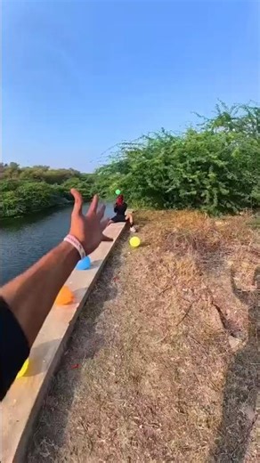 POV Balloon Challenge Over Water 😱💥 | Funny Red Mask Reaction 😂