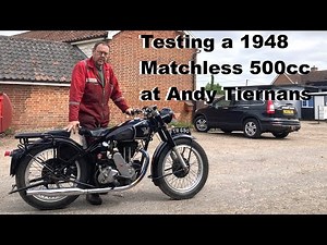 Testing a 1948 Matchless G80 500cc at Andy Tiernans #09199MCH