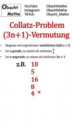 ⚡️ Collatz-Problem | (3n+1)-Vermutung | #Shorts | ObachtMathe