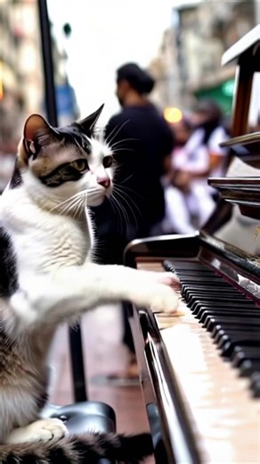 Funny Cat Playing Piano