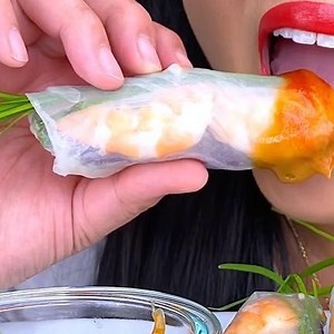 ASMR Phan on Instagram: "ASMR EATING SOUNDS. Vietnamese Spring Rolls with Jumbo Shrimp and Pork Belly. I love eating and making these. It was one of the first things I ever learned how to make from my mom. With minimal cooking I always helped making the sauce and picked thru the fresh herbs. I would say I was a pretty good helper when I was a kid LOL. Full video is on YouTube. Channel link is in the bio . . . . . . . . . #asmr #asmreating #asmrfood #mukbang #asmrcommunity #letseat #springrolls #