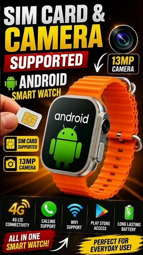 Best Android Smart Watch with 13MP Camera & SIM Card ⚡ Smart Watch #shorts #tech
