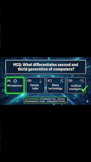 What differentiates second and third generation of computers