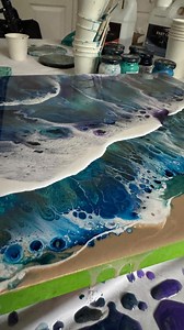 Layering in Resin is just magical! Showing my pieces from Day1 to Day2, that I’m teaching in my Online Workshop on how to create cells and layer in Resin. I’m obsessed with this process…tricky but magical 🩵💙💜 #resinartist #resinart #resinartwork #resincraft #resin #resincells #resinmagic | Mohanima