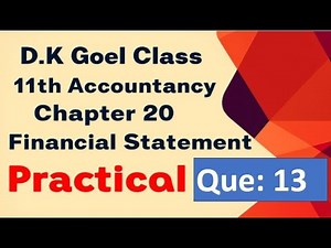 Class 11th Accountancy Solution no: 13 Financial Statement Operating profit