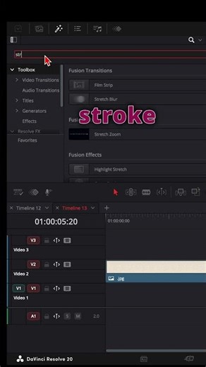Outline Text Effect in DaVinci Resolve (Stroke Tool Explained)