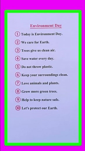 Environment Day 10 Lines in English/Essay On Environment Day/Environment Day Essay in English