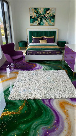 THIS GOLD MARBLE EPOXY BEDROOM TRANSFORMATION IS INSANE 😱