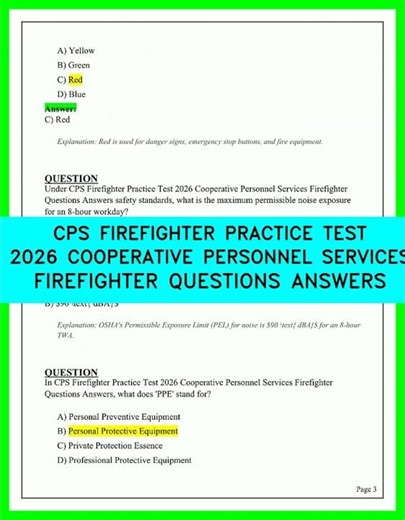 CPS Firefighter Practice Test 2026 | CPS Firefighter Questions & Answers Review 2026 Update Guide.