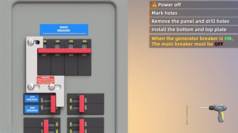 ITE200A Generator Interlock Kit Main and Generator Circuit Breaker Interlock Panel for Generator Aluminum Alloy