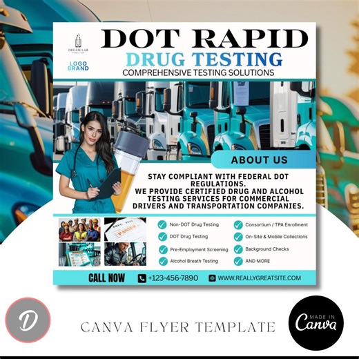Mobile Lab Flyer | Canva Templates | Drug Testing, DNA, & DOT Service Flyers | Editable Medical Marketing Templates - Etsy