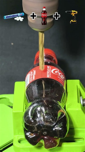 Mentos + Coca Cola vs Bottle Drilling Experiment!👀🥤